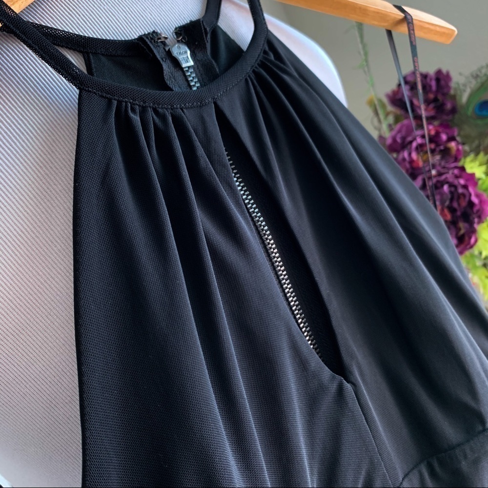 G by Guess Black High Neck Keyhole Sleeveless Mini Bodycon Dress Size Small - Picture 3 of 8